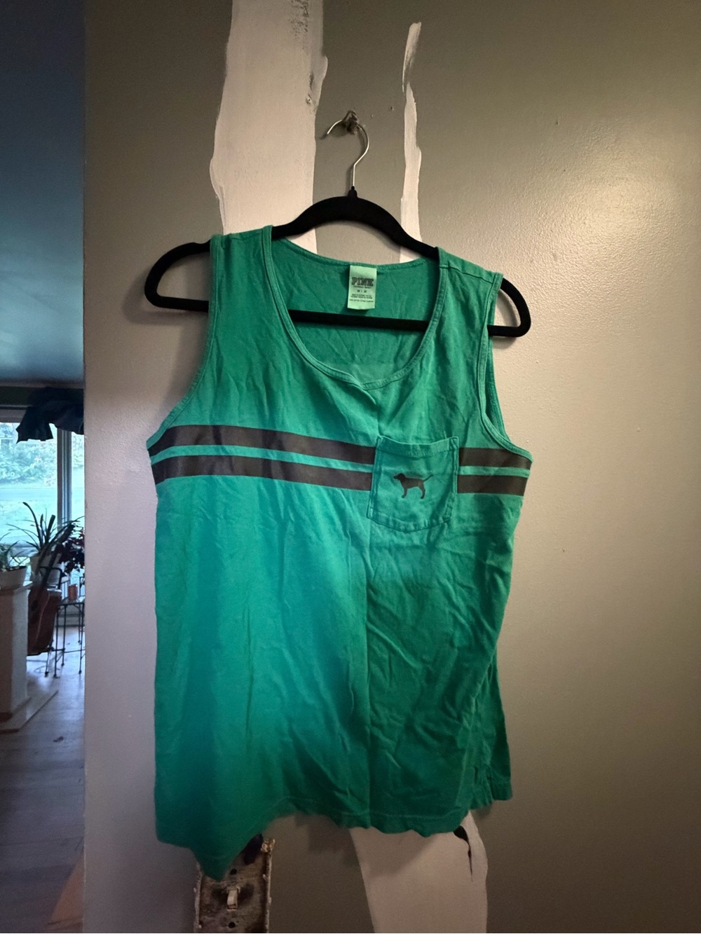 Victoria’s Secret Love PinkGreen Sleeveless Tank Top with Chest Pocket - Women's